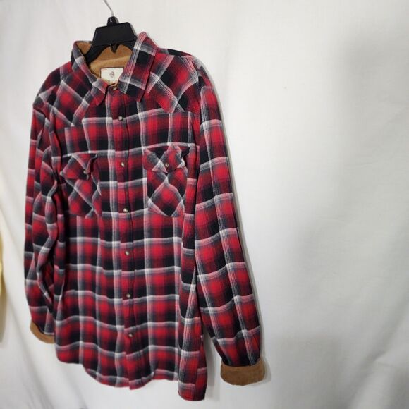 Legendary Whitetails Mens Shirt XLT Stockyard Shotgun Western Flannel Pearl Snap - Picture 5 of 11